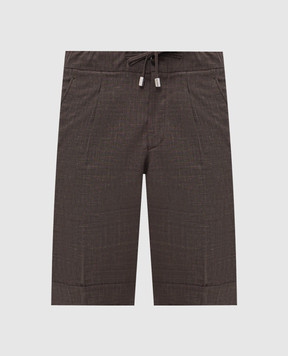 Enrico Mandelli Brown shorts made of wool, silk and linen GYMSHO6020