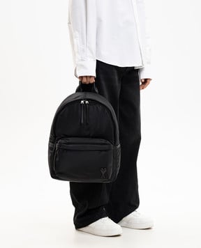 Ami Paris Black Marcel backpack ULL728AW0001