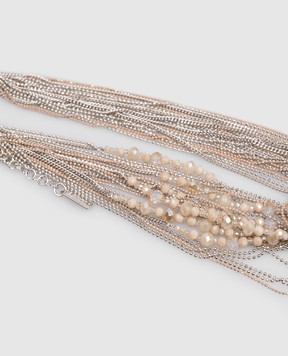 Peserico Beige necklace with chains and beads A35512C0CC785