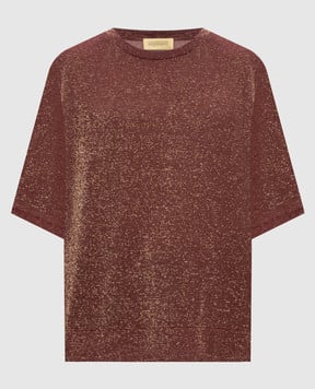 Momoni Iora brown lurex t-shirt MOTS00156MO