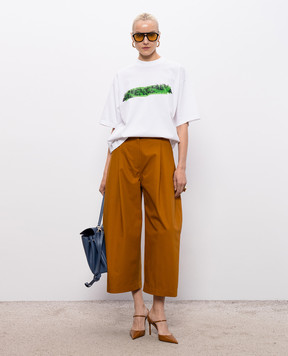 Balenciaga Brown culottes with logo patch 872548TUP22