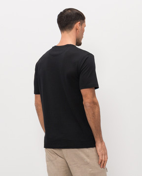 Stefano Ricci Black T-shirt with embroidered emblem MNH6105050DJ0011