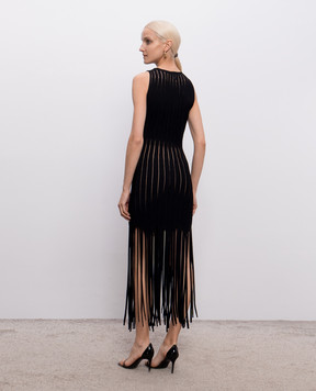 Balmain Black dress with fringe GF0R5176KJ63