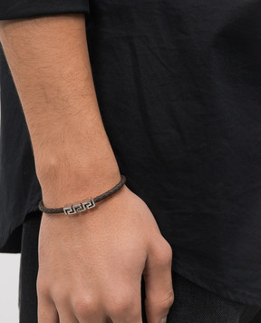 Versace Brown leather Greca bracelet 10227921A00637