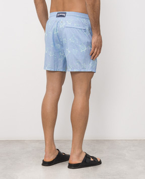 Vilebrequin Bubbles Turtles 3D Blue Swim Shorts MAHEJ711
