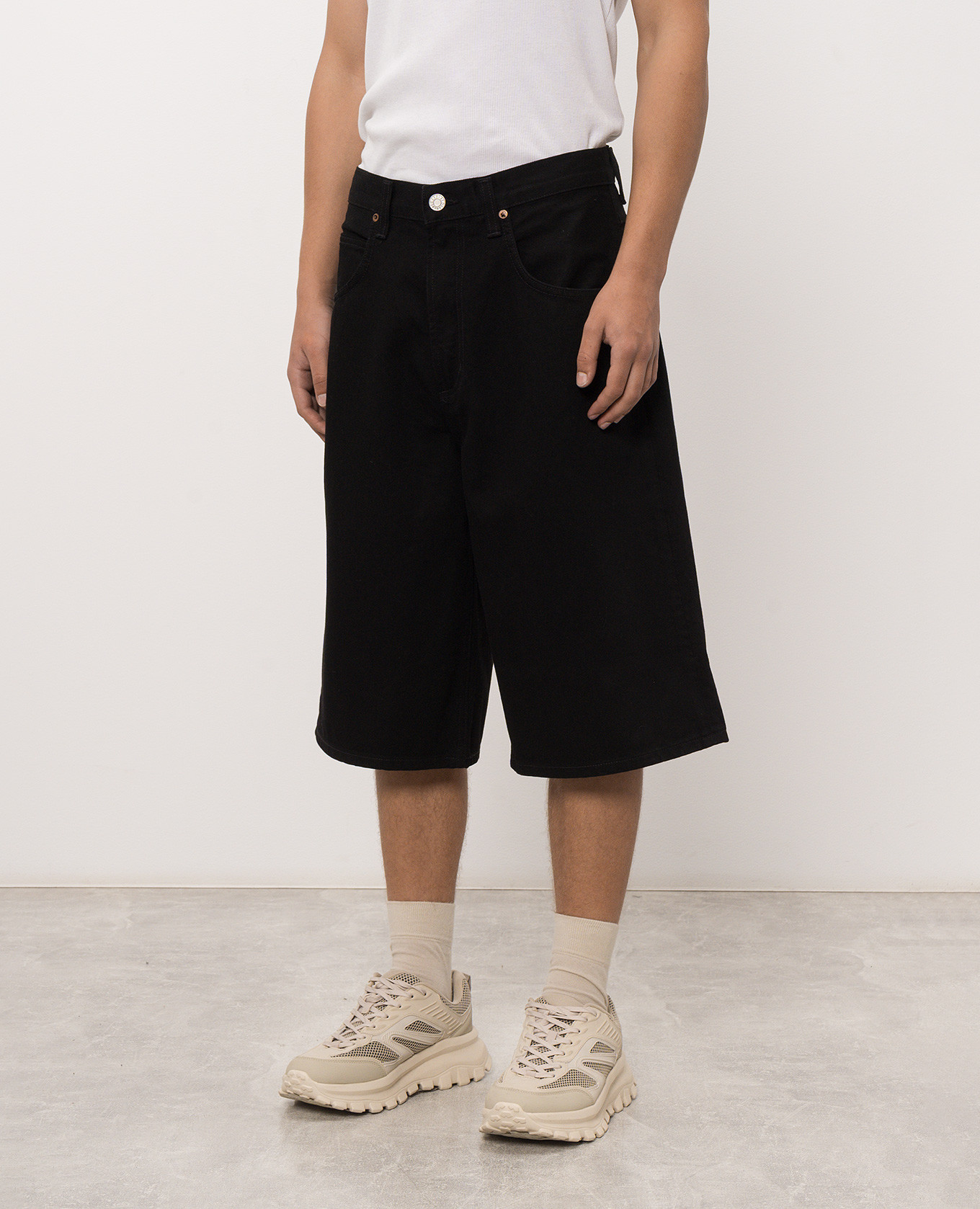 Black denim shorts AGOLDE 3