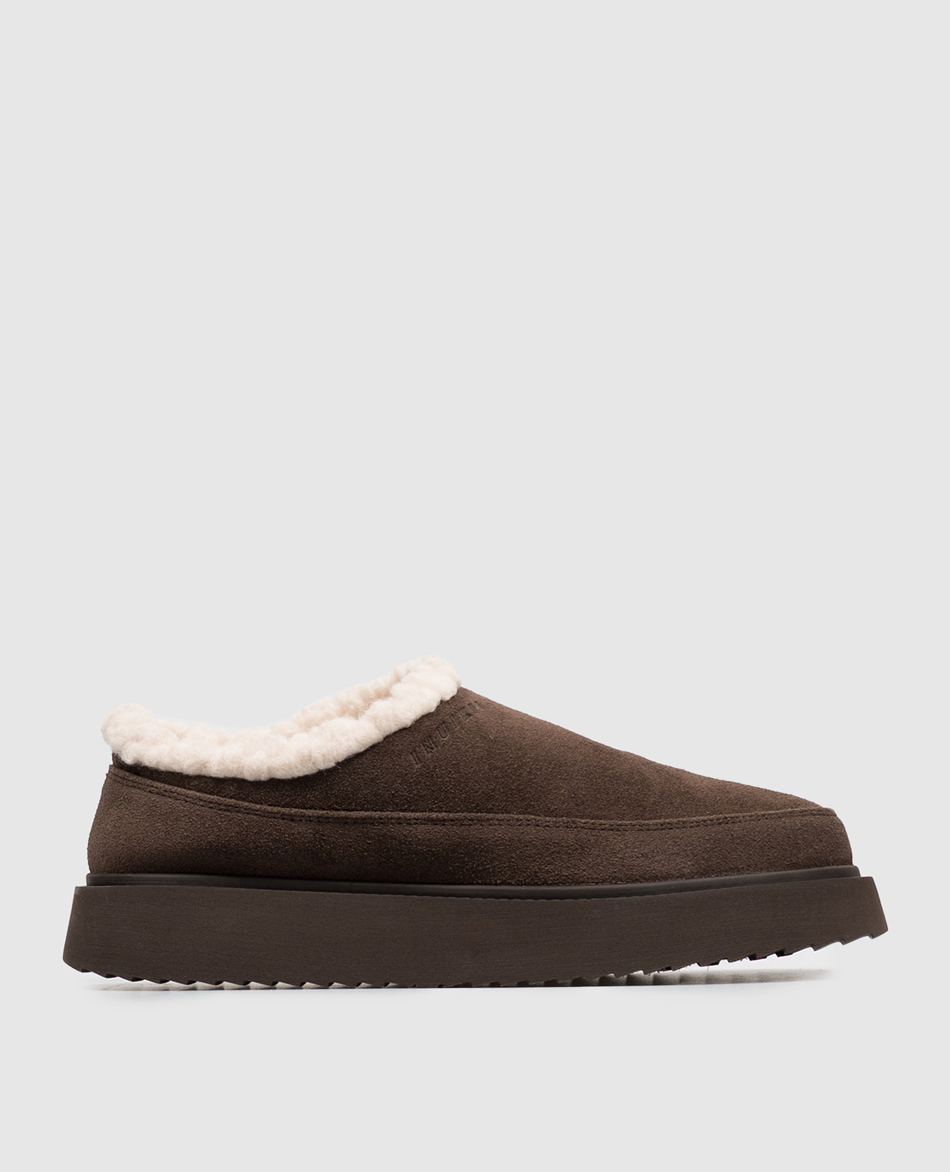 Brown suede mules