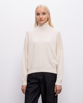 Brunello Cucinelli Beige cashmere sweater with monil chain M12744403P