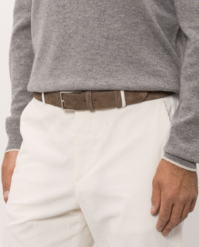 Doucal's Brown suede belt DC0001SIGMUF009