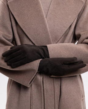 Sermoneta Gloves Suede gloves with rabbit fur 307ASUEDE