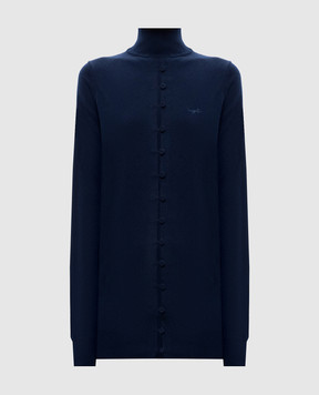 Thierry Mugler Blue top with logo embroidery 26W2TO09331144