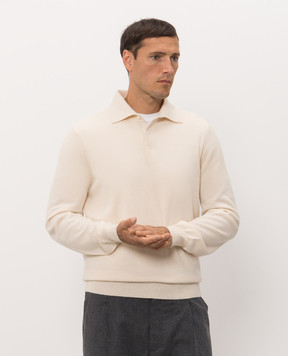 Brunello Cucinelli Beige cashmere polo shirt M2200295