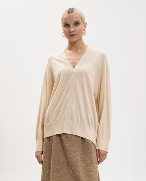 BOBOUTIC Beige cashmere and silk cardigan 4303BIS