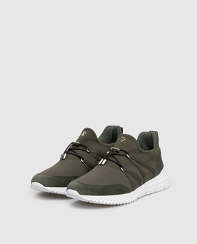 Stefano Ricci Green combination sneakers with monogram logo UV689G6536TWYSDP