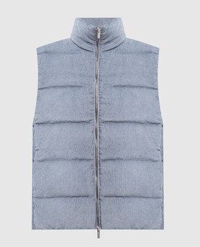 Peserico Blue corduroy down vest A0347502246
