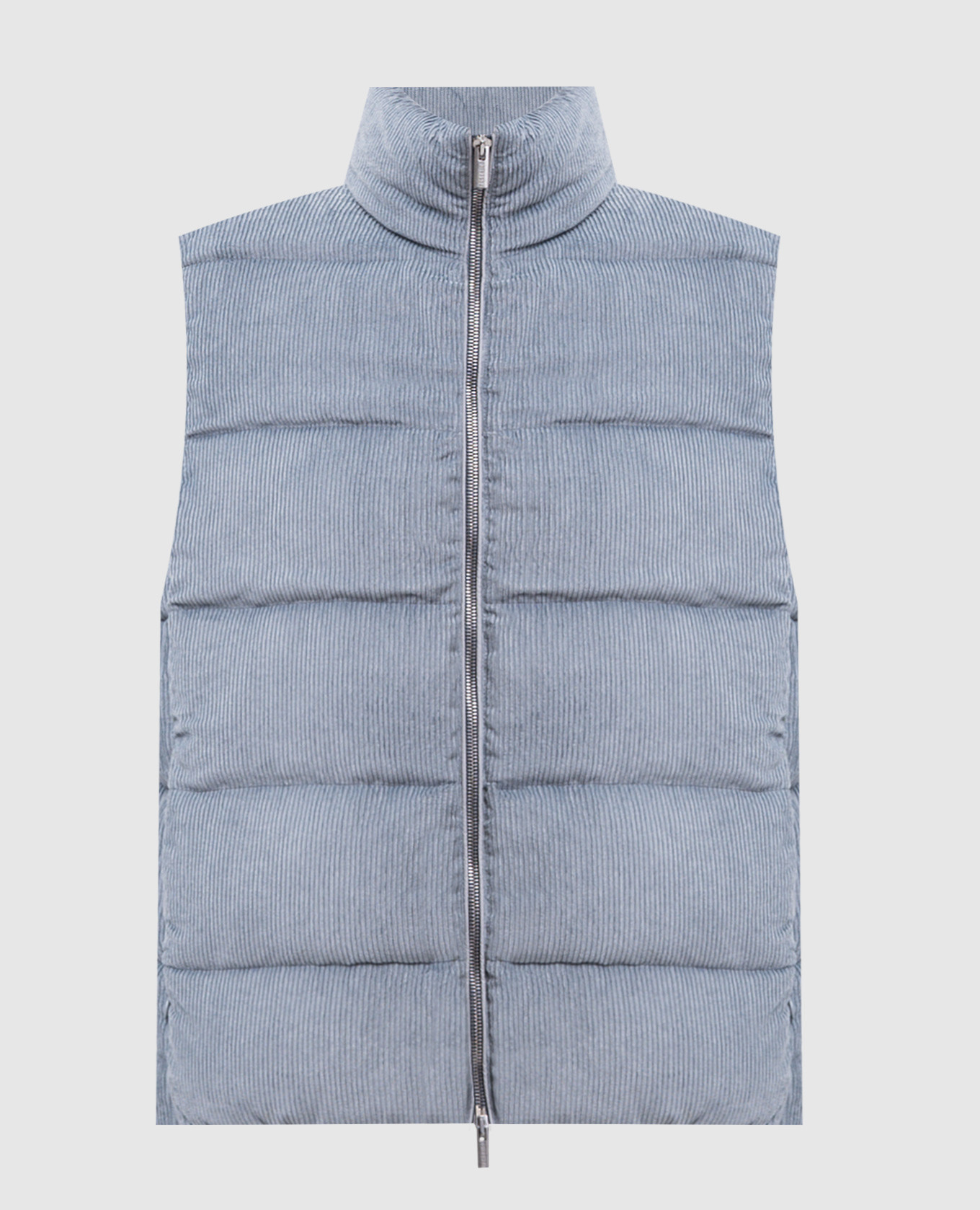 Blue corduroy down vest