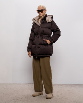 Be Florence Dark brown quilted down jacket BE2687