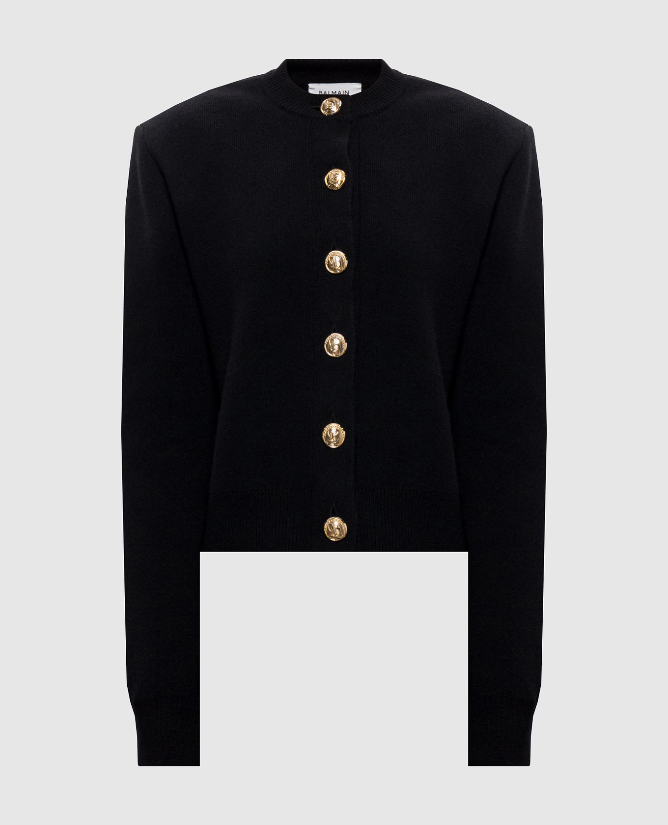Black cashmere and merino wool cardigan