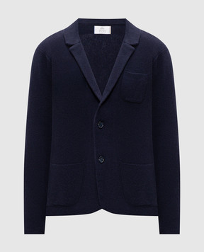 Pini Parma Blue wool and cashmere cardigan JAMAGLBL