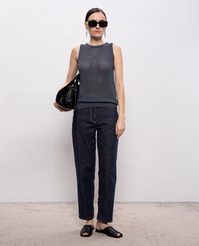 Peserico Gray openwork top S98212F0709234