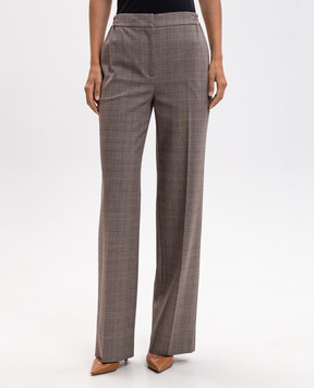 Twinset Beige checked wool pants 262TP2804