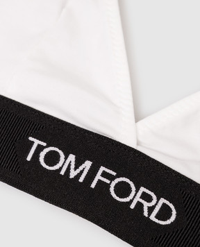Tom Ford White bralette with logo pattern BRJ009JEX011