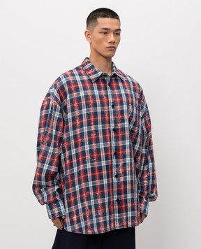 Juun.j Blue checkered shirt JC6264P036