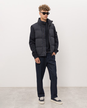 Stone Island Blue insulated sweatshirt with wool L2S156100013S0F15