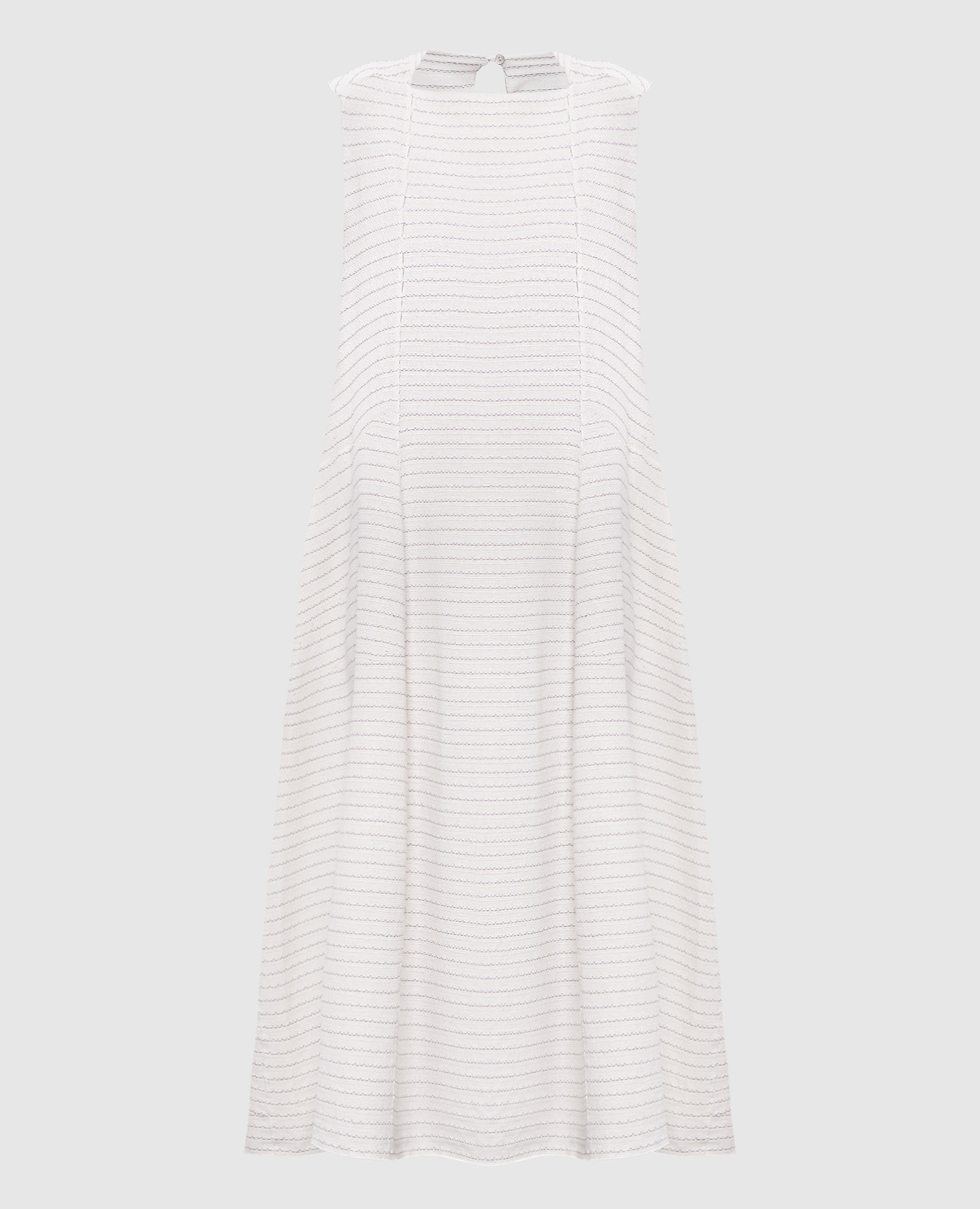 Ivory silk and linen midi dress