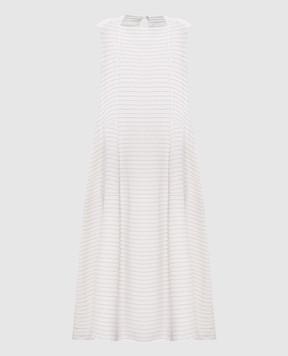 BOBOUTIC Ivory silk and linen midi dress 5022