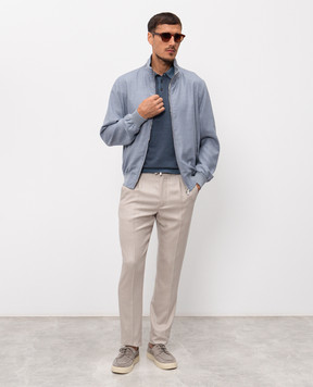 Cashmere&Whiskey Blue cotton polo shirt M54268052