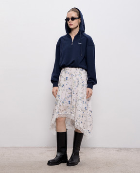 Juun.j White floral print dress with lace JW6271W050