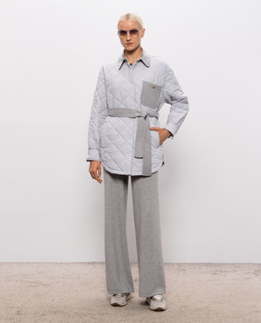 Fabiana Filippi Gray shirt-style combination jacket CTD216F188M316