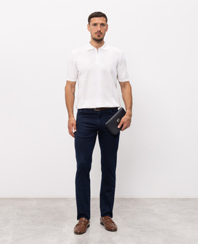 Stefano Ricci White polo with silk K818105P31F26171