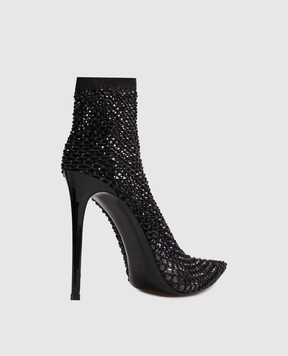 Le Silla Black GILDA ankle boots with crystals 2113R100R8PPCAY