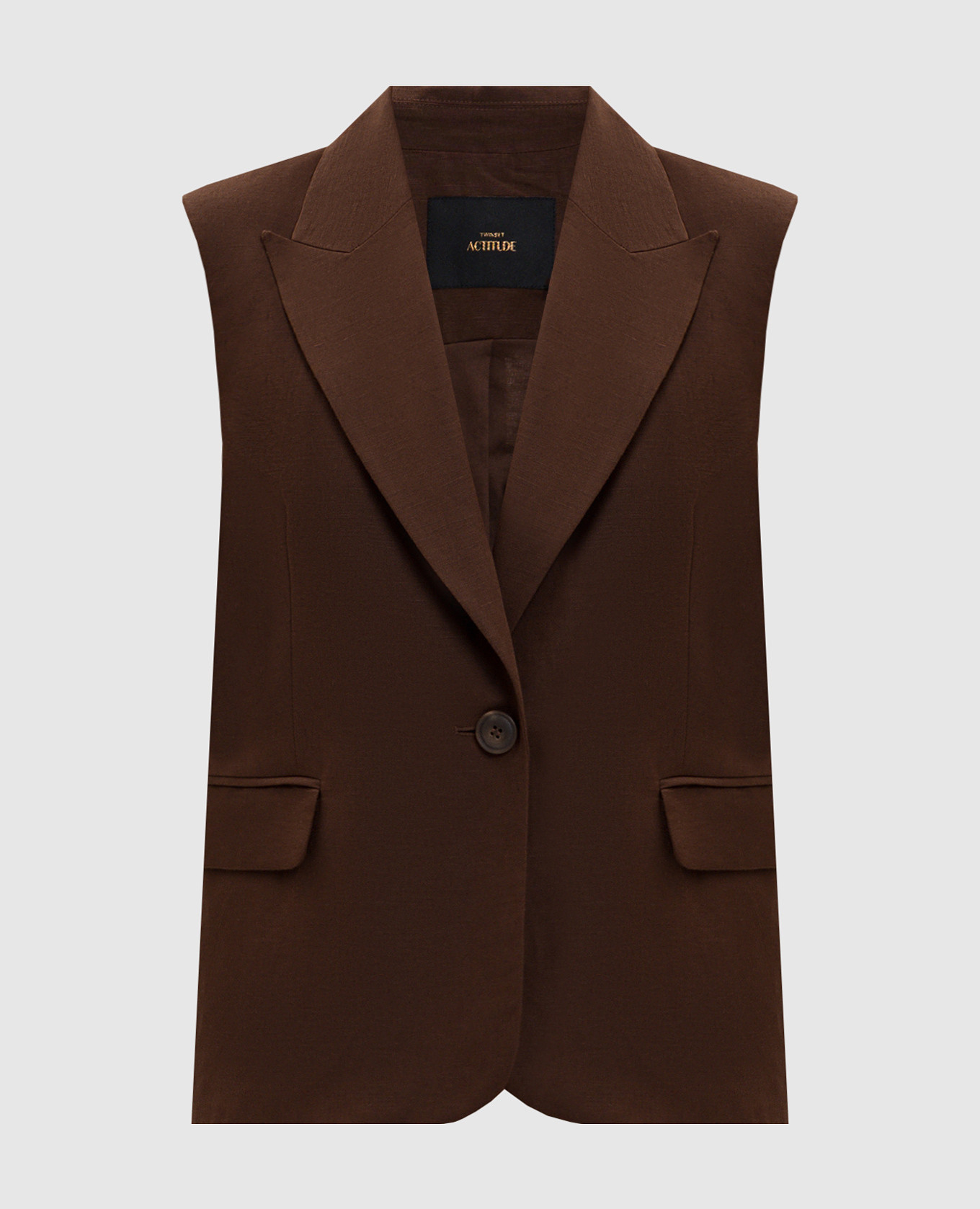 Brown linen vest
