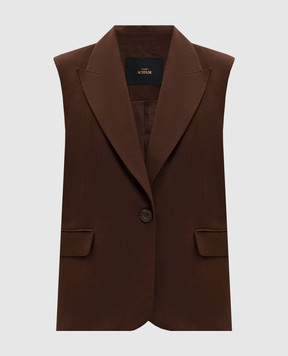 Twinset Brown linen vest 261AP2320