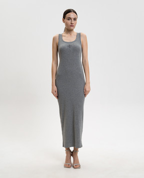 Vetements Gray ribbed midi dress WE76DR539G