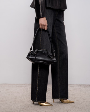 Alexander McQueen Black leather Manta bag with logo 8613741VDXA