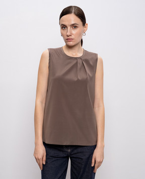 Peserico Brown silk top A0863407325