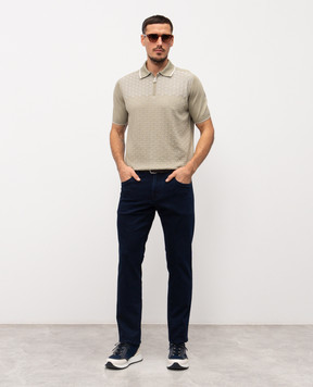 Stefano Ricci Khaki silk polo K818109P31F26175