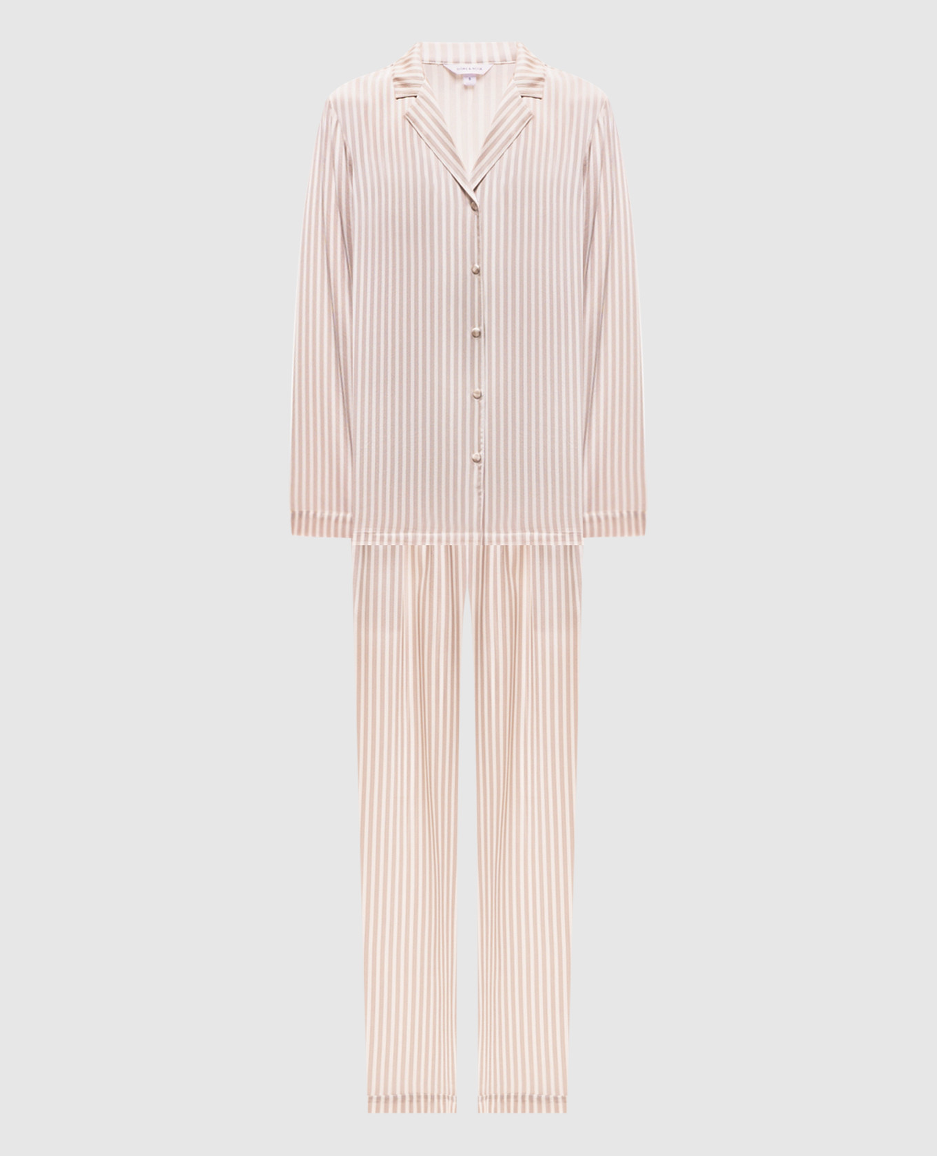 Beige striped silk pajamas