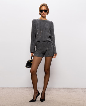 Twinset Gray shorts with crystals 262TT3151