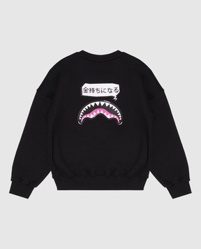 Sprayground Children's black sweatshirt Shark in Japan SPY1551GBLK