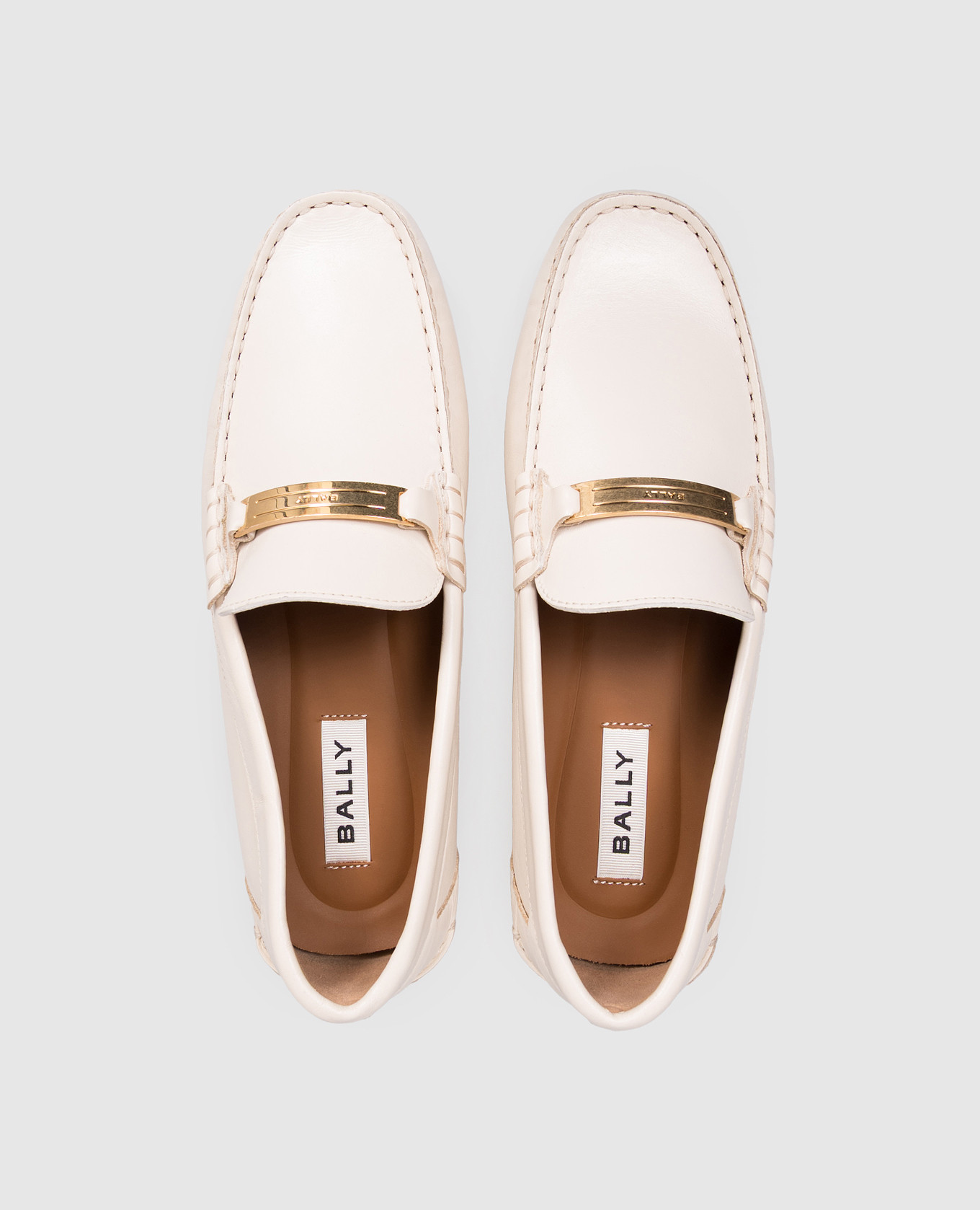 

Clay white leather loafers Bally