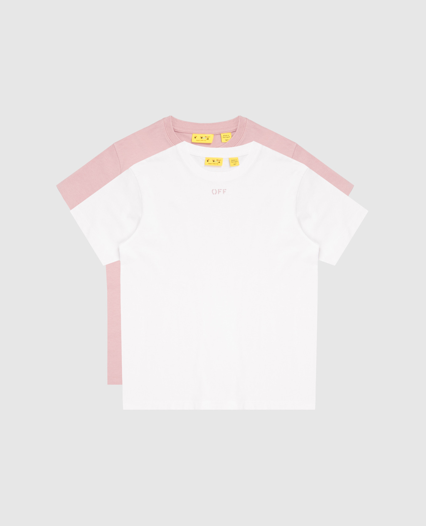 Set of children's t-shirts with logo and emblem