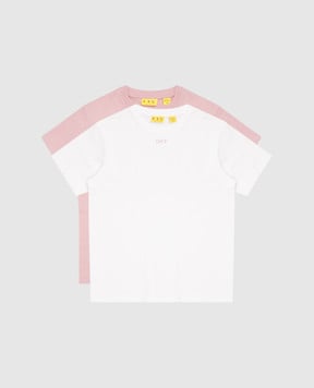 Off-White Set of children's t-shirts with logo and emblem 44G2B001S26J001