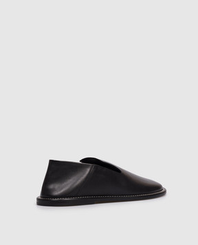 Ami Paris Black leather loafers with double construction USV059AL0181