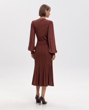 Twinset Brown dress with textured pattern 262TP3082