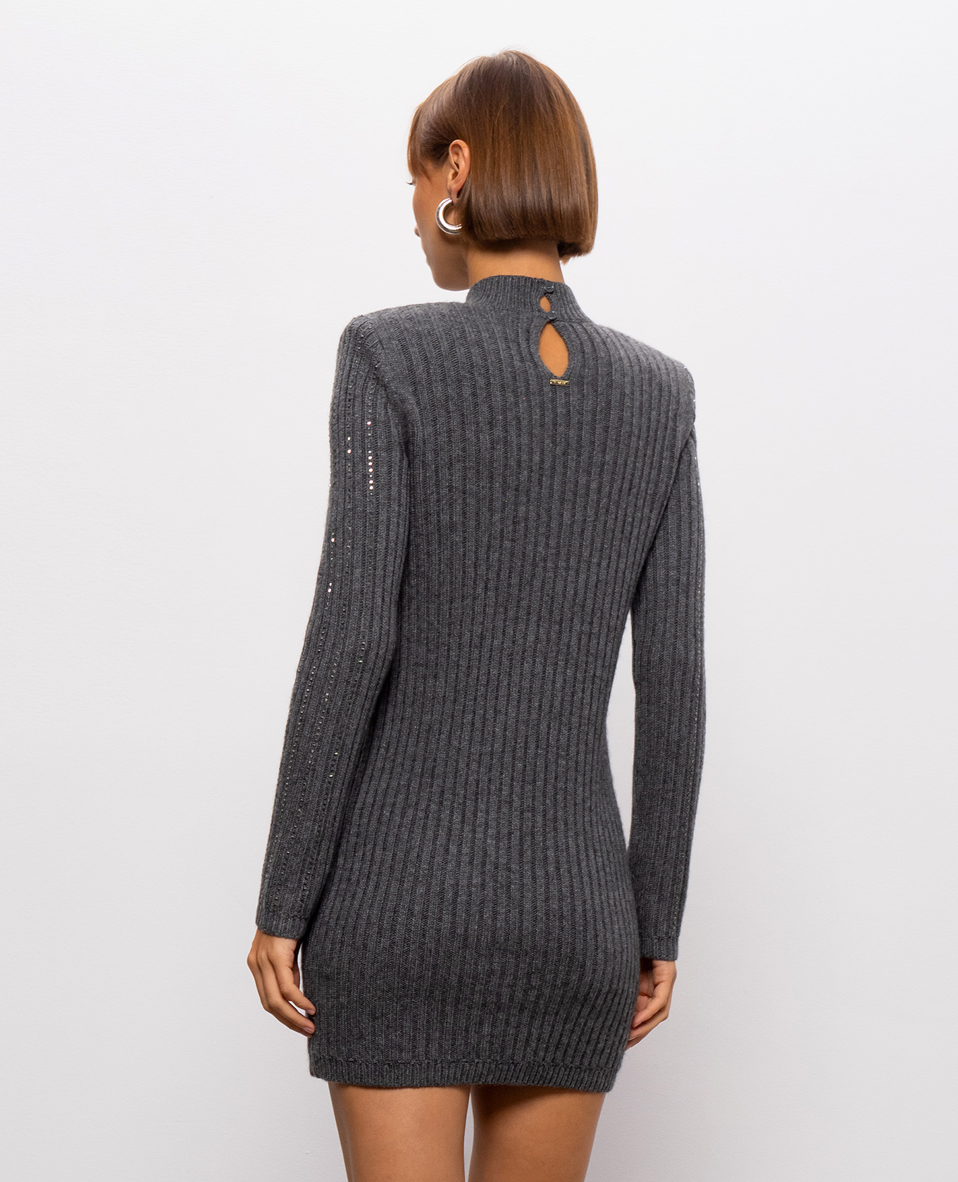 Gray dress with crystals Twinset 4